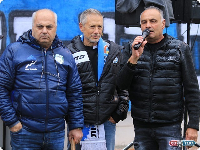 שמעון הדרי יחד עם אריה קלמנזון (דאפר מחאמיד)